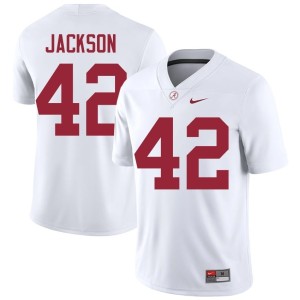 Ben Jackson College Football Men White Official Alabama #42 Jerseys 408192-159