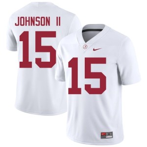 Duke Johnson II College Football Men's Crimson Tide White #15 Alumni Jerseys 815214-564