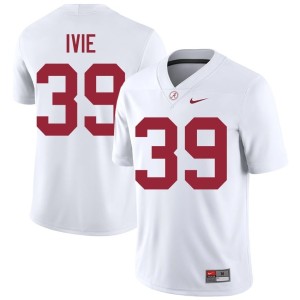 Jake Ivie College Football NCAA #39 Men's White UA Crimson Tide Jerseys 187887-580