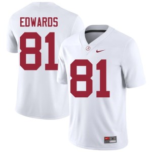 Kaleb Edwards College Football Mens Player #81 White Alabama Crimson Tide Jerseys 382203-502