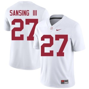 Walter Sansing III Men Crimson Tide College Football NCAA White #27 Jerseys 798233-775