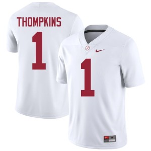 Devan Thompkins College Football Replica University of Alabama White Men #1 Jersey 470011-735