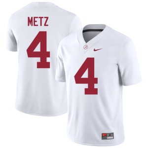 Luke Metz White Men #4 High School College Football Bama Jerseys 310759-513