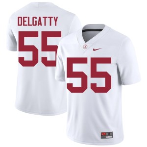 Racin Delgatty NCAA Men's #55 White College Football Crimson Tide Jersey 854400-265