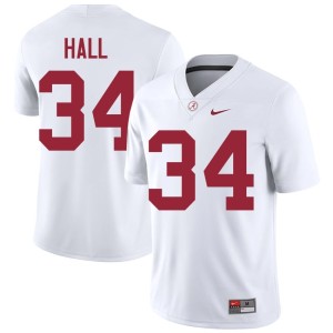 Zay Hall Men's College Football Game White #34 Go Bama Jerseys 895971-724