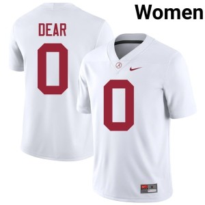 AK Dear White #0 College Football High School Women's The Tide Jerseys 388025-841