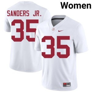 Abduall Sanders Jr. #35 Women's Bama White Embroidery College Football Jerseys 708241-986