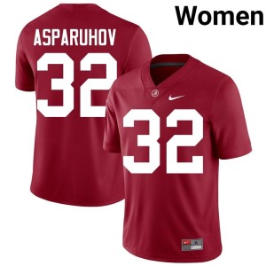 Alex Asparuhov College Football Crimson NCAA The Tide Women #32 Jersey 302598-271