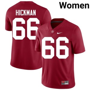 Baker Hickman Crimson Bama Women Official College Football #66 Jersey 745884-627