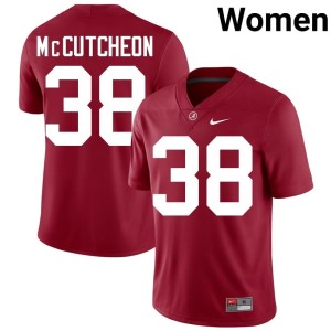 Brody McCutcheon Women's University of Alabama #38 Crimson College Football Embroidery Jerseys 516934-550