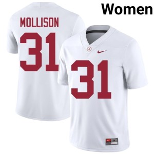 Cooper Mollison #31 College Football Embroidery White Bama Women Jerseys 324437-124