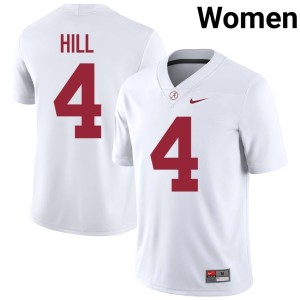 Daniel Hill #4 College Football UA Crimson Tide White Replica Women's Jerseys 788524-852