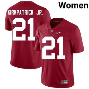 Dre Kirkpatrick Jr. #21 Stitched Crimson UA Women College Football Jersey 413205-867