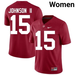 Duke Johnson II #15 College Football Alabama Women Game Crimson Jersey 474460-277