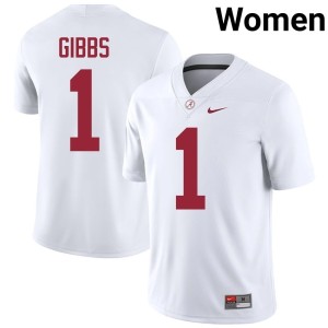 Jahmyr Gibbs Alumni White Womens #1 College Football Go Bama Jerseys 428699-131