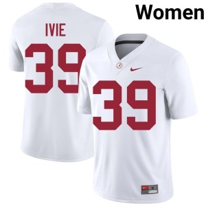 Jake Ivie White Womens High School Bama #39 College Football Jersey 214571-627