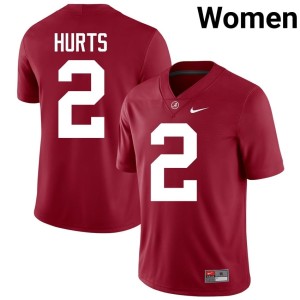 Jalen Hurts Embroidery #2 Women College Football Crimson The Tide Jersey 972170-334
