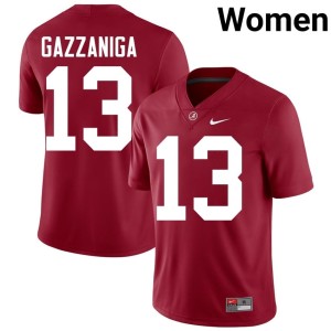 John Gazzaniga 2026 University of Alabama Women's Crimson #13 College Football Jersey 385681-853