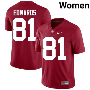 Kaleb Edwards #81 Player Crimson Tide College Football Crimson Womens Jersey 956309-407