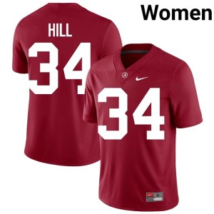 London Hill Crimson Womens College Football Official Alabama #34 Jerseys 344350-512