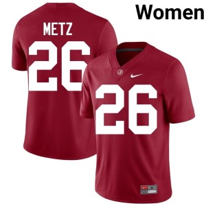 Luke Metz University UA Crimson Tide Crimson #26 College Football Womens Jersey 283047-299