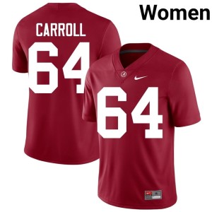 Michael Carroll Crimson Crimson Tide #64 Women's College Football NCAA Jersey 128814-187