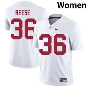 QB Reese College Football White #36 Womens Crimson Tide University Jersey 198220-434
