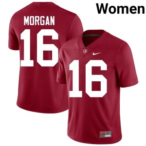Red Morgan Bama Women NCAA #16 College Football Crimson Jersey 994377-838