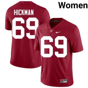 Baker Hickman Crimson Embroidery College Football UA Womens #69 Jersey 580952-353