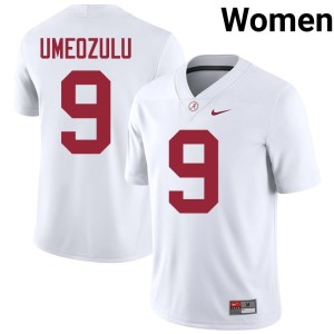 Desmond Umeozulu #9 Crimson Tide White Player College Football Women Jerseys 570608-791