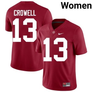 EJ Crowell #13 Stitched College Football Crimson Tide Women Crimson Jerseys 882272-621