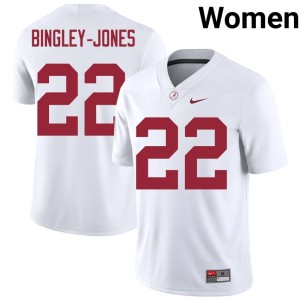Kedrick Bingley-Jones #22 Official Women's College Football White Bama Jerseys 557497-194