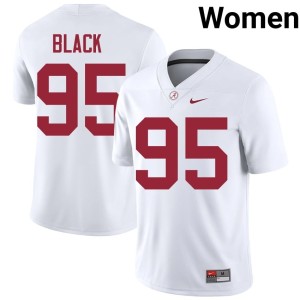 Leslie Black #95 Women's White Go Bama College Football High School Jerseys 983490-204
