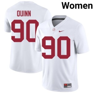 Lorcan Quinn College Football #90 Women Official Alabama Crimson Tide White Jerseys 405324-773