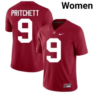 Marshall Pritchett #9 Women's Go Bama Crimson College Football University Jerseys 157217-202