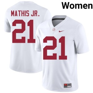 Maurice Mathis Jr. Women #21 Official White College Football Alabama Jerseys 550332-580