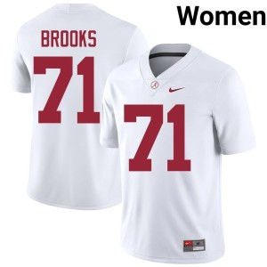 Nick Brooks #71 Women's Bama College Football White University Jersey 897051-921