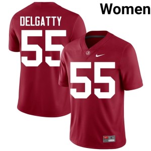 Racin Delgatty Roll Tide 2026 #55 Crimson Womens College Football Jersey 722200-253