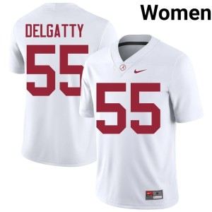 Racin Delgatty College Football Women's Replica #55 White Crimson Tide Jerseys 929567-322