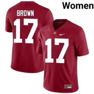Trae'shawn Brown #17 Crimson Bama College Football Limited Women Jerseys 729864-566