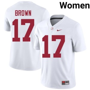 Trae'shawn Brown #17 Women's Official White UA Crimson Tide College Football Jerseys 934785-235