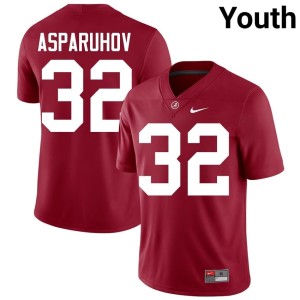 Alex Asparuhov Limited Youth #32 College Football Crimson Bama Jerseys 743386-460