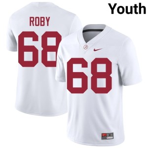 Billy Roby Limited College Football White #68 Bama Youth Jersey 124018-452