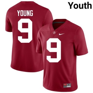Bryce Young Embroidery Youth #9 College Football Crimson University of Alabama Jerseys 734232-188