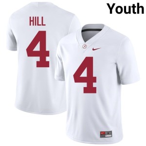 Daniel Hill White College Football #4 Youth Crimson Tide Game Jerseys 843034-288