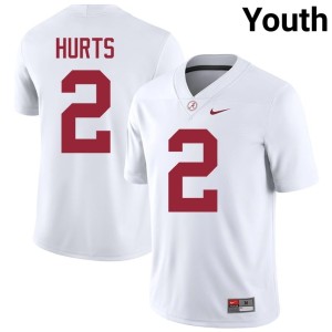 Jalen Hurts Youth College Football Official Alabama #2 White Jerseys 245614-436