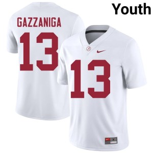 John Gazzaniga Youth College Football 2026-27 Go Bama White #13 Jerseys 841198-543