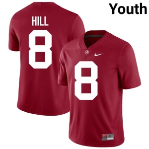 Justin Hill College Football Youth #8 Replica Roll Tide Crimson Jerseys 284938-732
