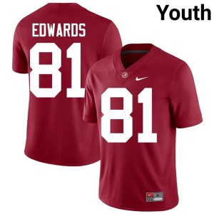 Kaleb Edwards Go Bama #81 Crimson Player College Football Youth Jersey 377186-216