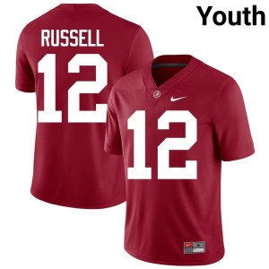 Keelon Russell College Football Bama Embroidery Crimson #12 Youth Jersey 484564-299